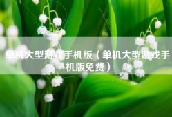 单机大型游戏手机版（单机大型游戏手机版免费）